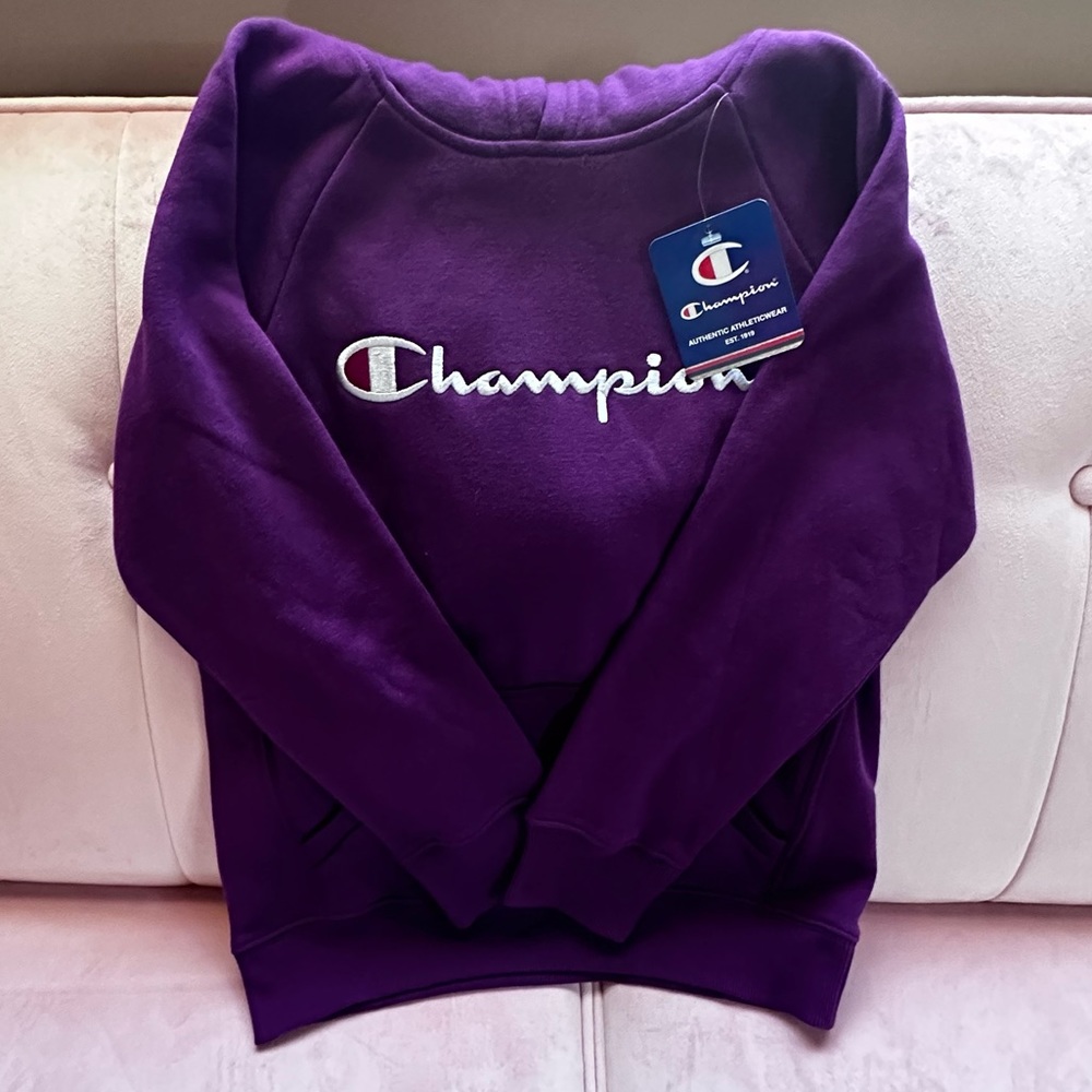 Purple Champion Girls-M Graphic Hoodie Sweatshirt